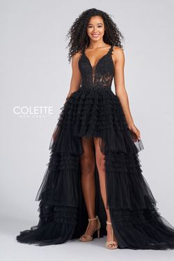 Style CL12281 Colette By Mon Cheri Black Size 4 Cl12281 Lace A-line Dress on Queenly