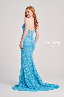 Style CL5238 Colette By Mon Cheri Orange Size 6 Cl5238 Sequined Side slit Dress on Queenly