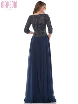 Style M165 Colors Blue Size 10 Tall Height M165 Navy Tulle A-line Dress on Queenly