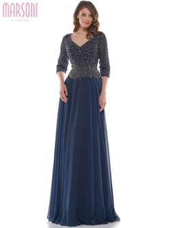 Style M165 Colors Blue Size 10 Floor Length M165 Tall Height A-line Dress on Queenly