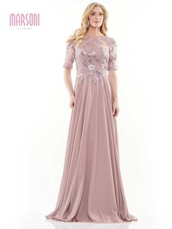 Style M286 Colors Pink Size 14 Tall Height Tulle M286 Floor Length A-line Dress on Queenly