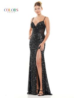 Style 3300 Colors Black Tie Size 6 Floor Length Side slit Dress on Queenly