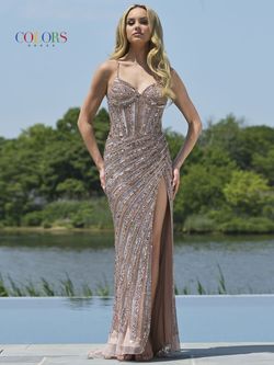 Style 3150 Colors Pink Size 2 Pageant Floor Length Tall Height Side slit Dress on Queenly