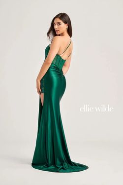 Style EW35031 Ellie Wilde By Mon Cheri Blue Size 2 Tall Height Pageant Side slit Dress on Queenly