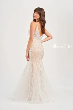 Style EW35077 Ellie Wilde By Mon Cheri White Size 2 Tall Height Backless Mermaid Dress on Queenly