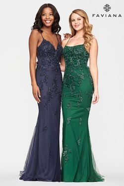 Style S10633 Faviana Green Size 0 S10633 Mermaid Dress on Queenly