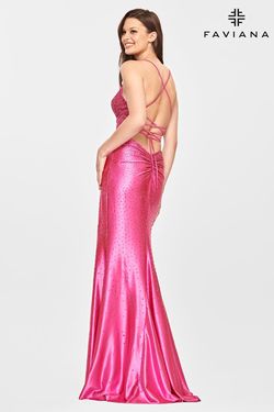 Style S10801 Faviana Pink Size 4 Black Tie Jewelled Mermaid Dress on Queenly