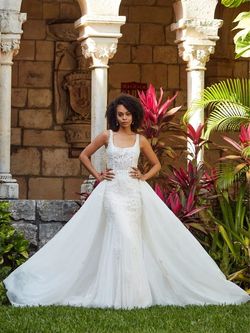 Style 15815 House Of Wu White Size 14 Floor Length 15815 A-line Dress on Queenly