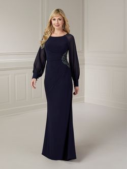 Style 17131 House Of Wu Black Size 12 Sleeves Sheer Mermaid Dress on Queenly