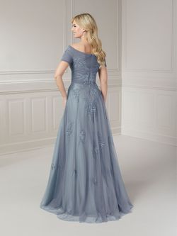 Style 17132 House Of Wu Blue Size 14 Mini Floor Length Tall Height A-line Dress on Queenly