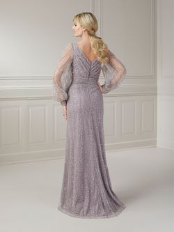 Style 17124 House Of Wu Purple Size 14 Plus Size Sleeves Sequined Floor Length Mermaid Dress on Queenly