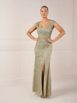 Style 40438 House Of Wu Silver Size 14 Floor Length Tall Height Side slit Dress on Queenly