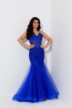 Style 7539 Jasz Couture Blue Size 0 Tall Height Mermaid Dress on Queenly