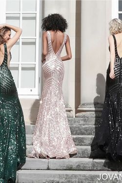 Style 59762 Jovani Brown Size 12 59762 Floor Length Mermaid Dress on Queenly