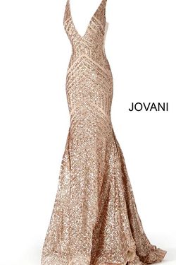 Style 59762 Jovani Brown Size 12 59762 Floor Length Mermaid Dress on Queenly