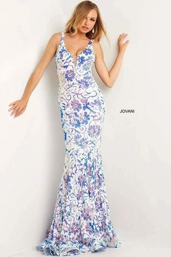 Style 8257 Jovani Purple Size 4 Flare 8257 Mermaid Dress on Queenly
