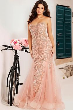 Style 37412 Jovani Pink Size 6 Pageant Floor Length Sweetheart Mermaid Dress on Queenly