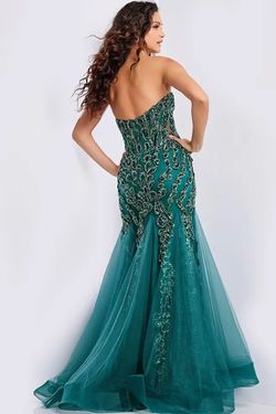 Style 37412 Jovani Silver Size 10 37412 Mermaid Dress on Queenly