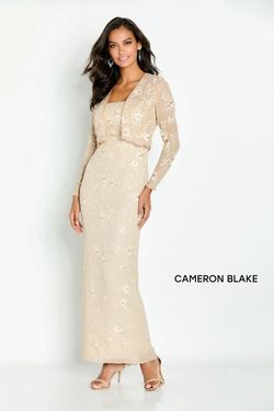 Style CB137 Mon Cheri Nude Size 12 Cb137 Tall Height Floor Length Straight Dress on Queenly