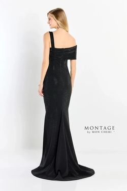 Style M2214 Mon Cheri Black Size 14 Plus Size Floor Length Pageant Mermaid Dress on Queenly