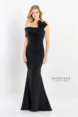 Style M2214 Mon Cheri Black Size 14 Floor Length Tall Height Mermaid Dress on Queenly