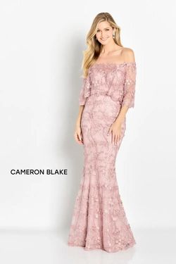 Style CB135 Mon Cheri Pink Size 10 Floor Length Cb135 Mermaid Dress on Queenly