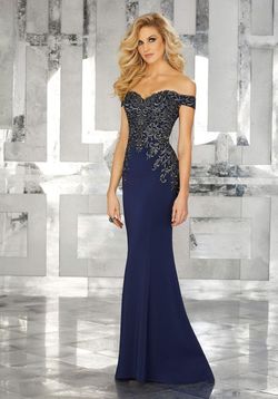 Style 71616 MoriLee Gold Size 10 Floor Length Tall Height Embroidery Mermaid Dress on Queenly