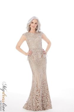 Style 72230 MoriLee Gold Size 12 Floral Plus Size Tall Height 72230 Mermaid Dress on Queenly