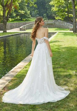 Style 6968 MoriLee White Size 8 Floor Length Sleeves Pageant A-line Dress on Queenly