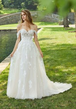 Style 6968 MoriLee White Size 8 Floor Length Sleeves Pageant A-line Dress on Queenly