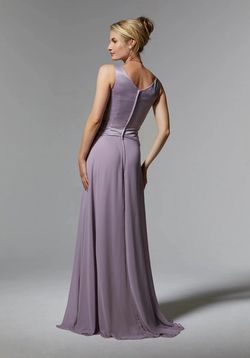 Style 72903 MoriLee Purple Size 6 Lavender Floor Length Side slit Dress on Queenly