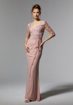 Style 72909 MoriLee Pink Size 4 Sleeves 72909 Floor Length Mermaid Dress on Queenly