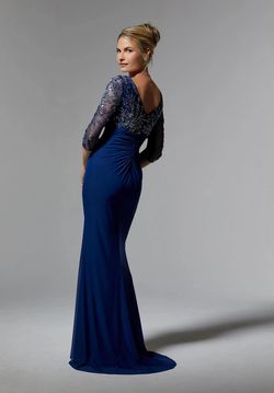 Style 72909 MoriLee Silver Size 16 Sheer Tall Height Embroidery Plus Size Mermaid Dress on Queenly