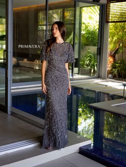 Style 13111 Primavera Silver Size 8 Tall Height Mermaid Dress on Queenly