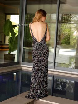 Style 4117 Primavera Black Size 4 4117 Floor Length Side slit Dress on Queenly