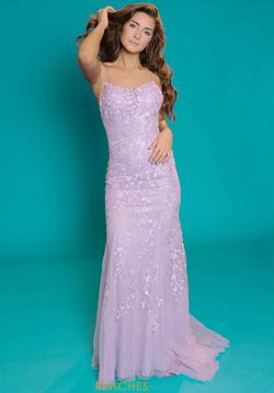 Style 52338 Sherri Hill Purple Size 2 52338 Lace Lavender Mermaid Dress on Queenly