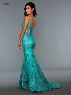 Style 21066 Stella Couture Blue Size 0 21066 Fitted Floor Length Corset Mermaid Dress on Queenly