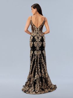 Style 24159 Stella Couture Gold Size 16 Floor Length Military Plus Size Mermaid Dress on Queenly