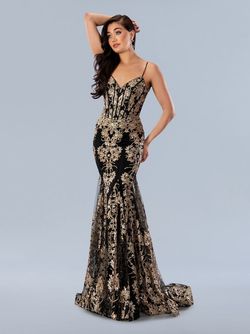 Style 24159 Stella Couture Gold Size 16 Tall Height Plus Size Floor Length Mermaid Dress on Queenly