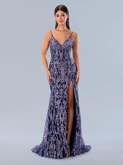 Style 24168 Stella Couture Purple Size 6 24168 Floor Length Tall Height Side slit Dress on Queenly
