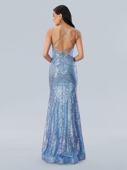 Style 24211 Stella Couture Blue Size 4 Tall Height Mermaid Dress on Queenly