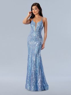 Style 24211 Stella Couture Blue Size 4 Tall Height Mermaid Dress on Queenly
