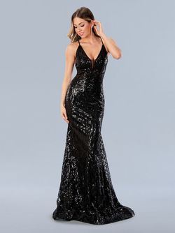 Style 24115 Stella Couture Black Size 8 Military Tall Height Mermaid Dress on Queenly