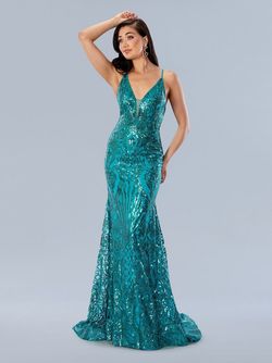 Style 24115 Stella Couture Green Size 0 Floor Length Tall Height Mermaid Dress on Queenly
