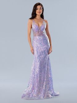 Style 24115 Stella Couture Purple Size 6 24115 Lavender Mermaid Dress on Queenly