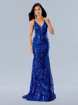 Style 24115 Stella Couture Blue Size 2 24115 Floor Length Mermaid Dress on Queenly