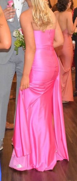 Jessica Angel Pink Size 00 Prom Black Tie Jersey Side slit Dress on Queenly
