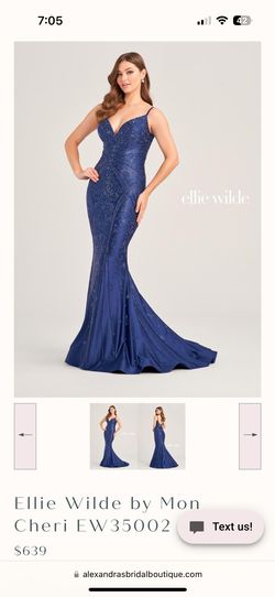 Style 35002 Ellie Wilde Black Size 12 Jersey 35002 Pageant Mermaid Dress on Queenly