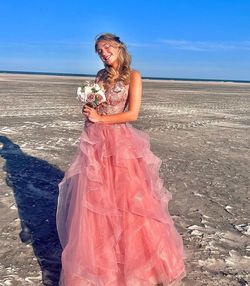 Style 61085 Alyce Pink Size 4 61085 Floor Length Ball gown on Queenly