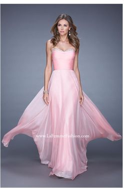 La Femme Pink Size 4 Military Tulle Floor Length A-line Dress on Queenly